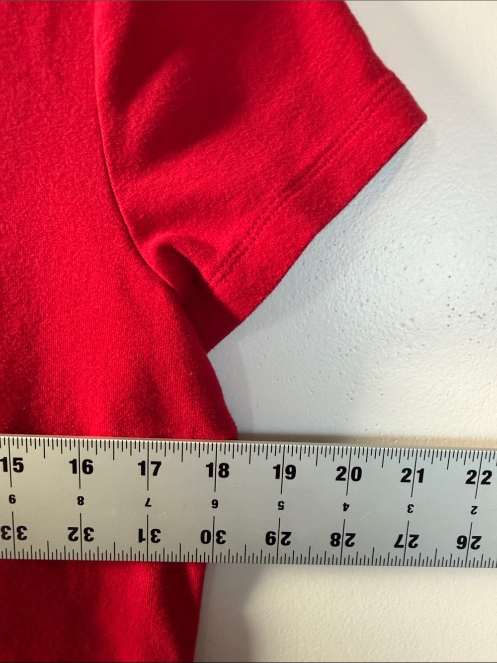 St. John's Bay Bright Red V-Neck Tee - Picture 5 of 6